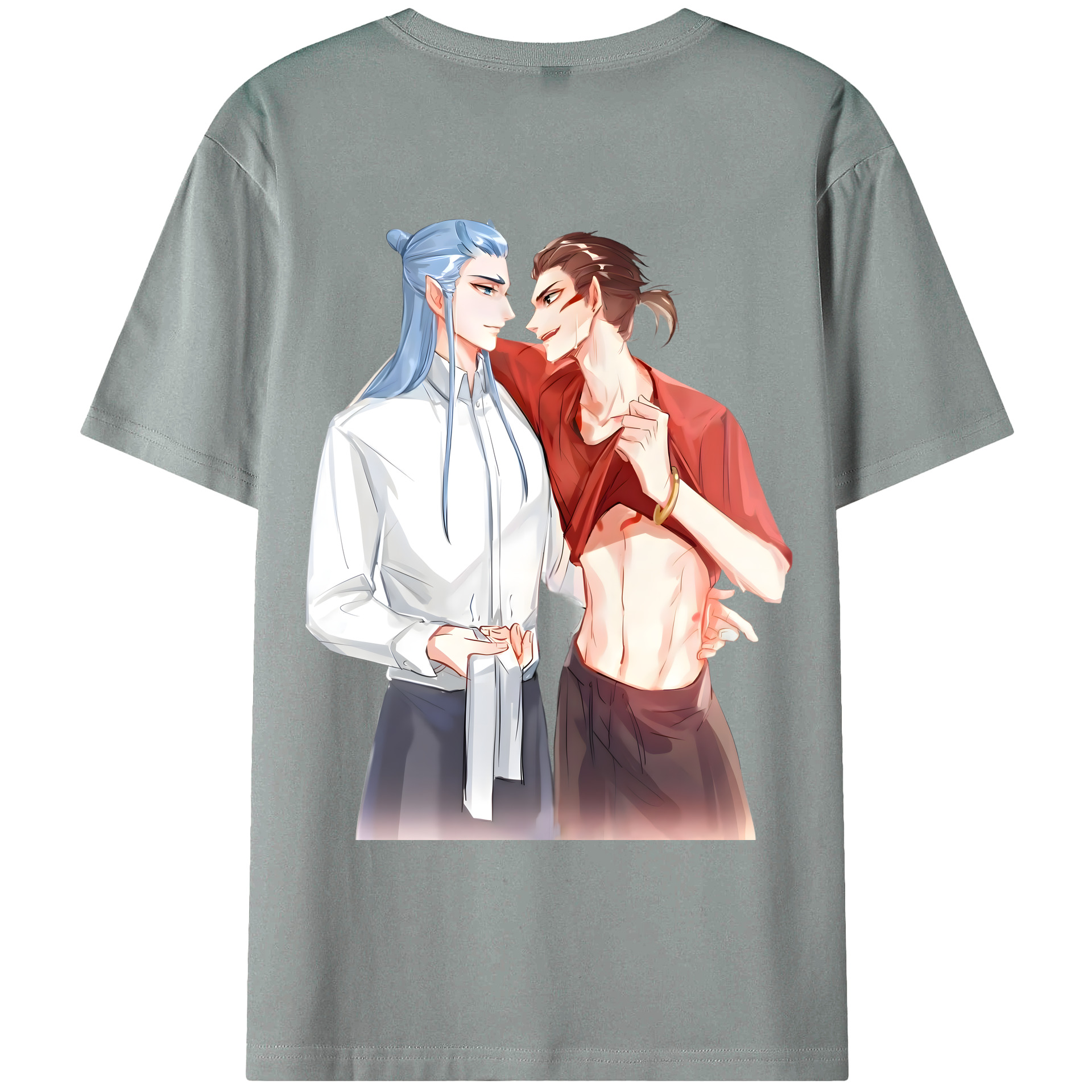 （画像用） Ne Zha 2 ナタ 魔童の大暴れ 綿100％ メンズ半袖Tシャツ（バックプリント） 通気性